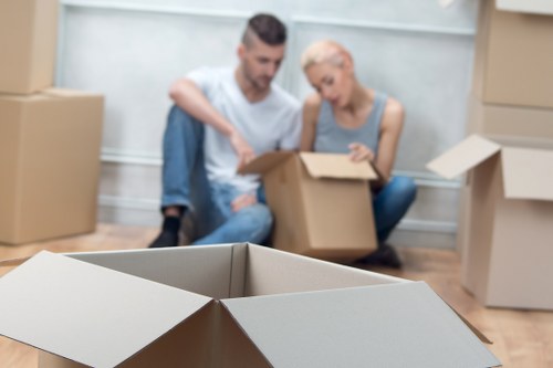 Office relocation items organised for a business move in Ilford