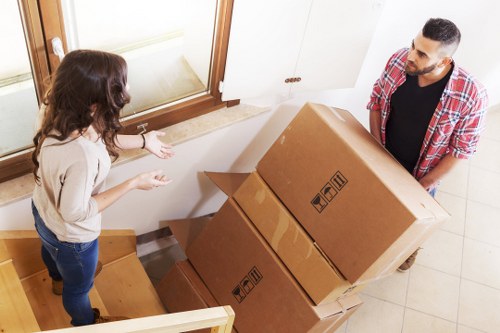 Moving office desks and equipment in a commercial premises